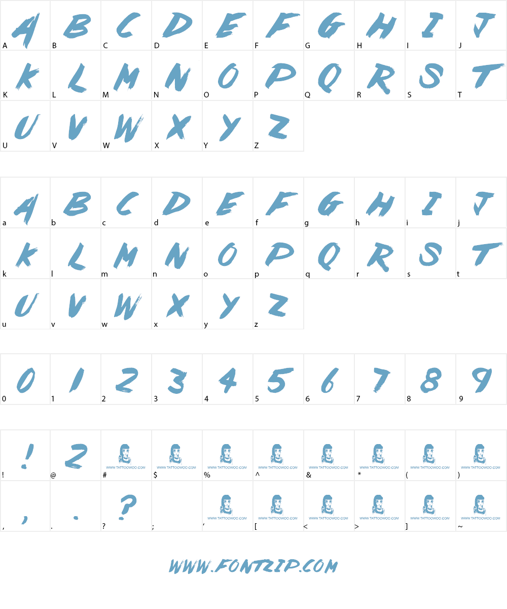 Painted Lady Font Character